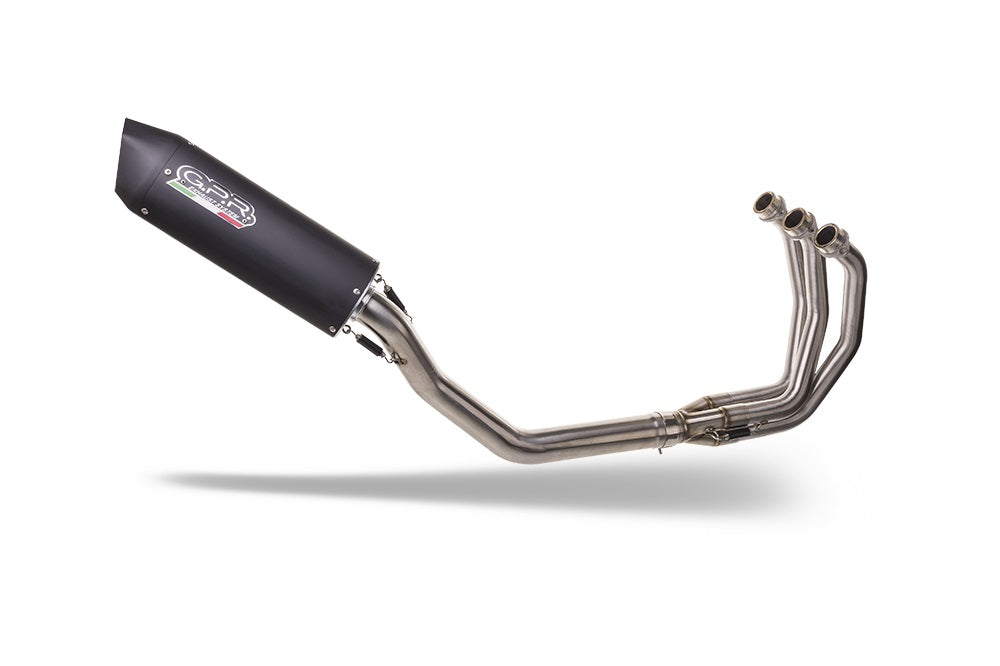 E5.T.100.RACEDB.FUNE | G.P.R EXHAUST | GPR exhaust compatible with Triumph Daytona 660 2023-2025, Furore Nero, Full system exhaust, including removable db killer