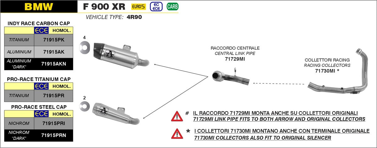 ARROW EXHAUST | BMW F 900 R 2020-2024 | Middle joint