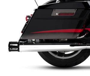 All Touring Models Milwaukee Eight - 4" Slip-On Mufflers Chrome With Black End Caps Merge