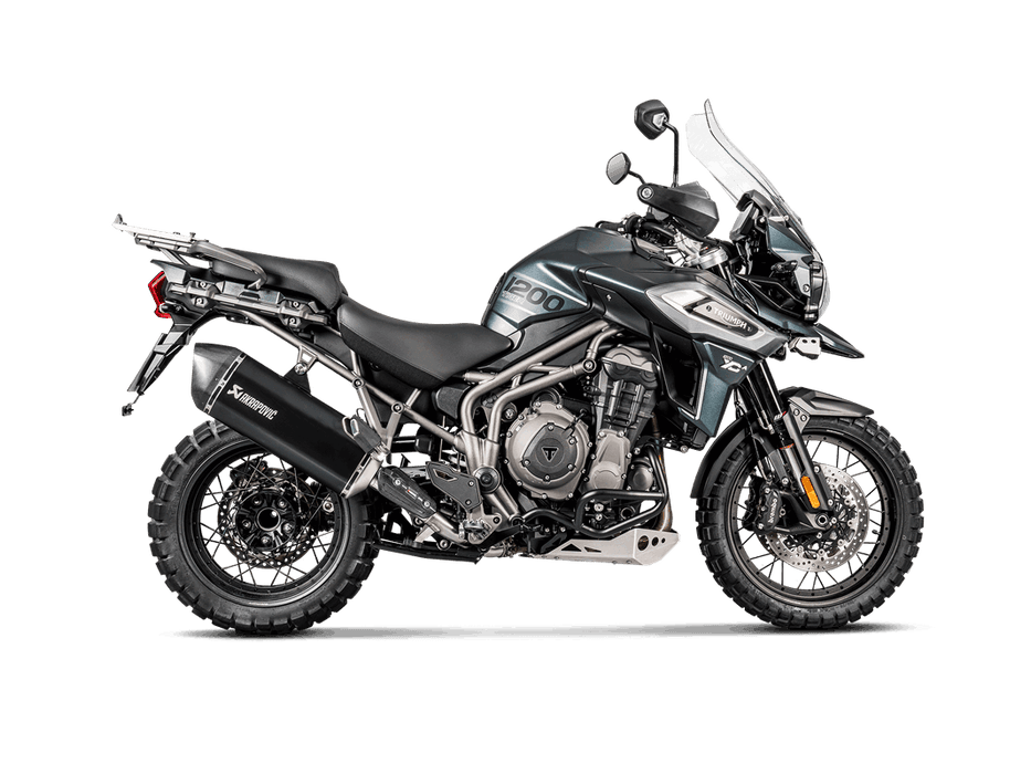 S-T12SO1-HAFTBL | AKRAPOVIC | Triumph Tiger 1200 XR/XRx/XRT/XCx/XCA 2018 -2020 Slip-On Line (Titanium)
