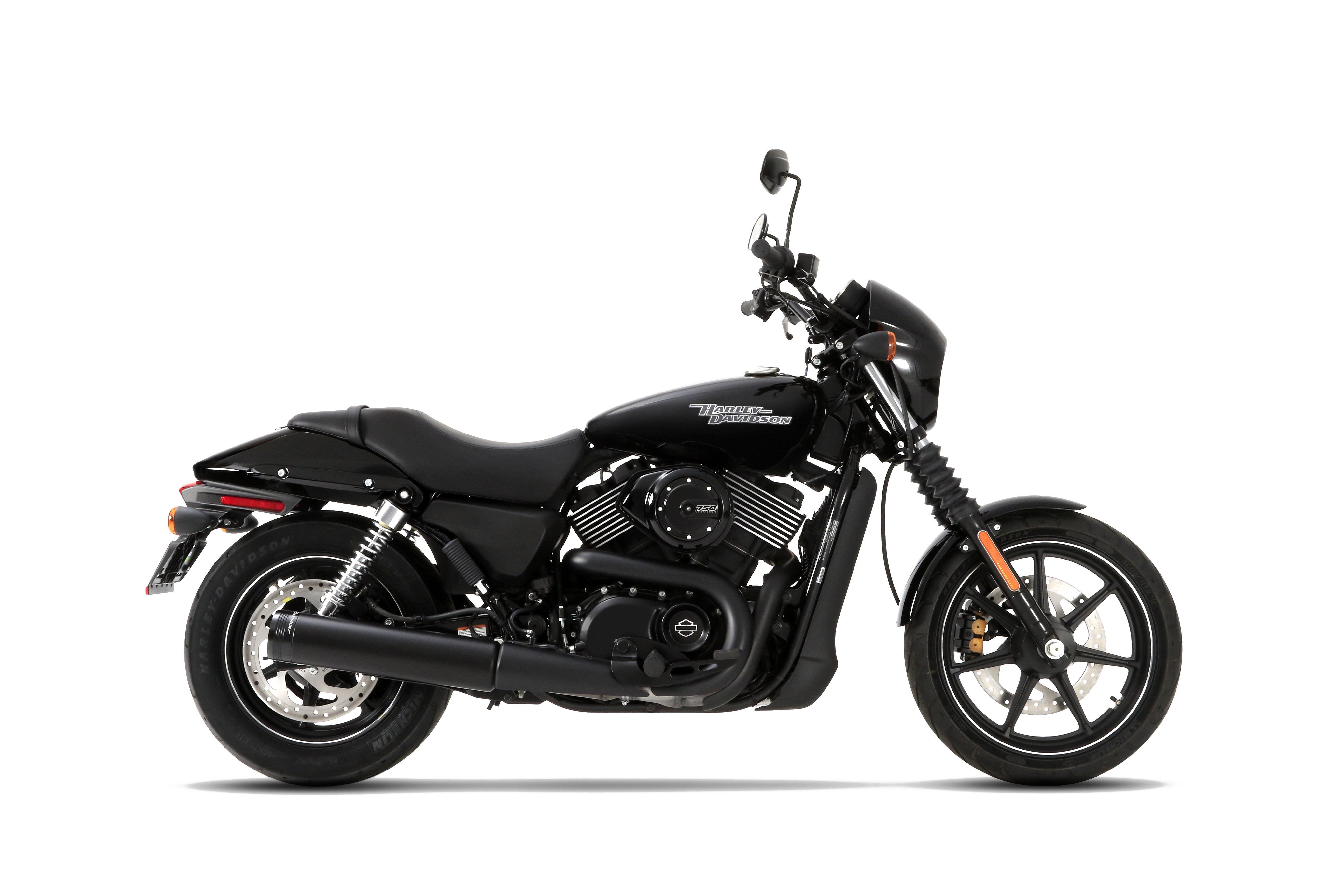 Rinehart Exhaust | Harley Davidson Street 750 / Street Rod Black Slip-on 4.5 inch Slipon