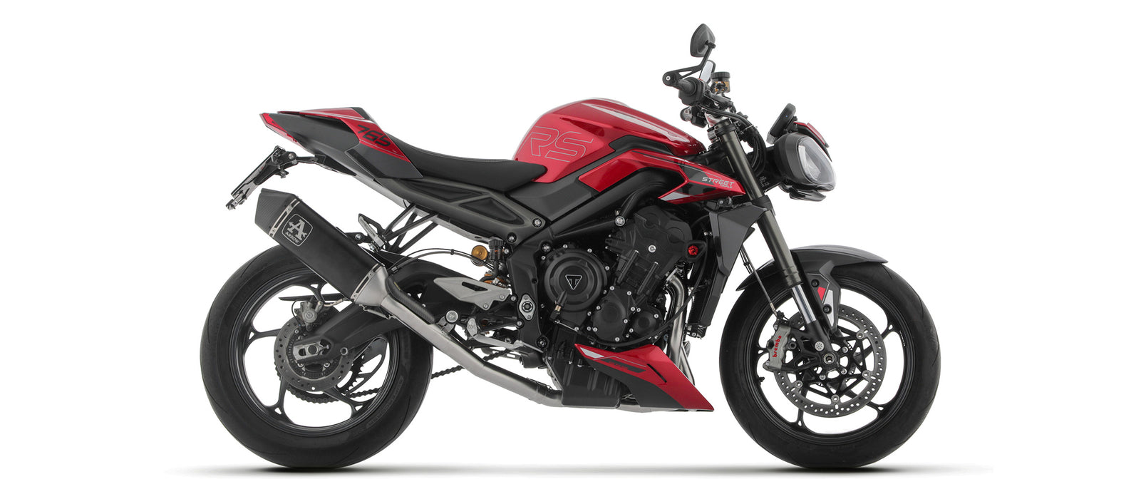 ARROW | TRIUMPH STREET TRIPLE 765 RS 2023-2024 | Full system racing with Veloce aluminium "Dark" silencers