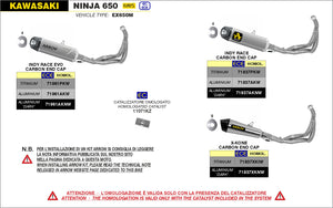 ARROW EXHAUST | Kawasaki Ninja 650 2021-23 | Indy Race Titanium full system with carby end cap