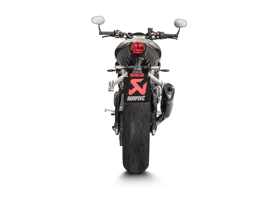 S-T7SO1-HAPC |  AKRPOVIC | Triumph Street Triple 765 S / R / RS 2017 -2019 Slip-On Line (Carbon) - Homologated