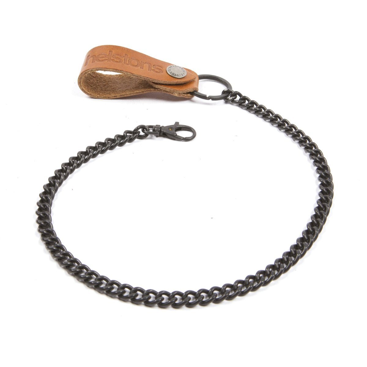 Helstons motorcycle chain with smooth leather buckle - Tan