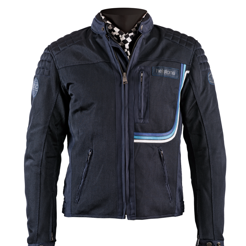 Helstons SONNY Mesh fabric motorcycle Jacket in Blue