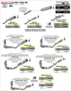 ARROW EXHAUST | Honda CBR 1000 RR 2017/2019 | Pro-Race "full titanium" silencer kit high version
